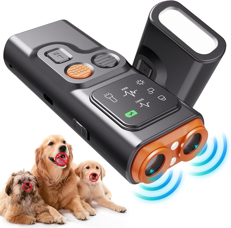 warmow Dog Bark Deterrent Devices, Ultrasonic Anti Barking Device for Dogs Can Stop Bad Behavior, Portable Dog Training Device, with HD Display and LED Flashlight, No Need Yell Or Swat, Just Point to A Dog - Image 1